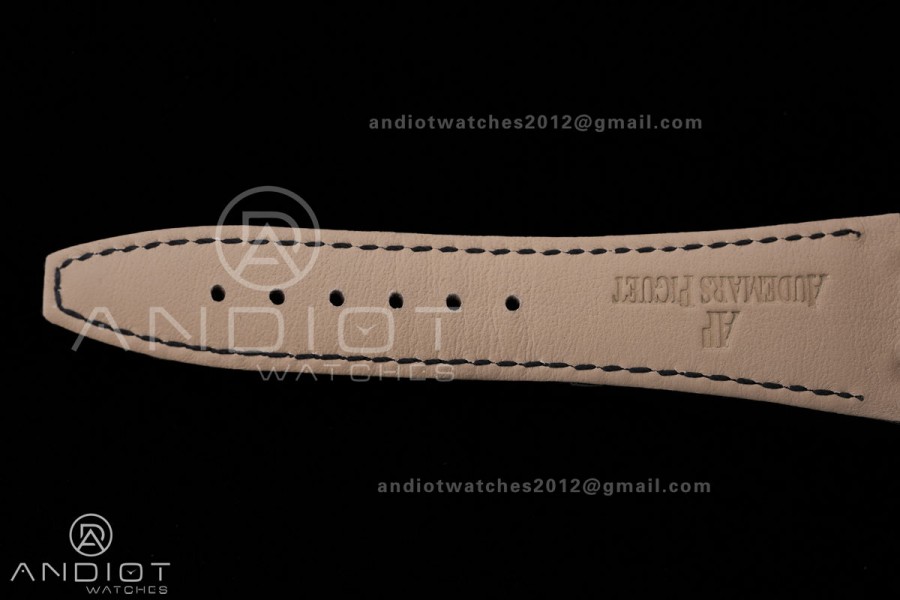 Royal Oak 41mm 15500 RG APSF V3 Free Sprung 1:1 Best Edition Black Textured Dial On Black Leather Strap Super Clone SA4302 