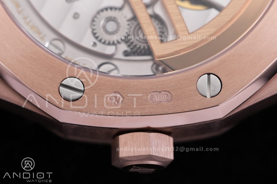 Royal Oak 41mm 15500 RG APSF  V3 Free Sprung 1:1 Best Edition Black Textured Dial On RG Bracelet Super Clone SA4302