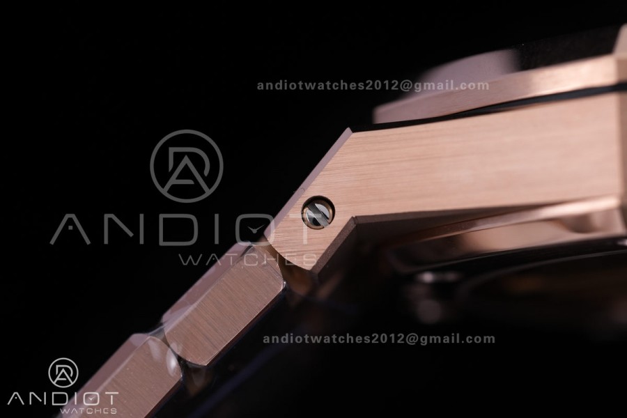 Royal Oak 41mm 15500 RG APSF  V3 Free Sprung 1:1 Best Edition Black Textured Dial On RG Bracelet Super Clone SA4302