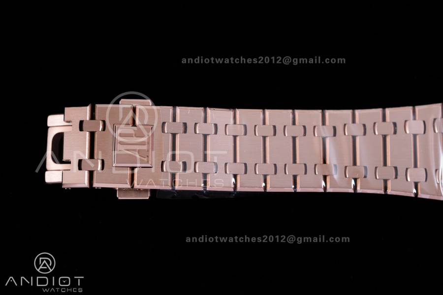 Royal Oak 41mm 15500 RG APSF  V3 Free Sprung 1:1 Best Edition Black Textured Dial On RG Bracelet Super Clone SA4302
