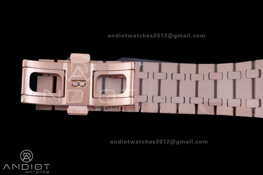 Royal Oak 41mm 15500 RG APSF  V3 Free Sprung 1:1 Best Edition Black Textured Dial On RG Bracelet Super Clone SA4302