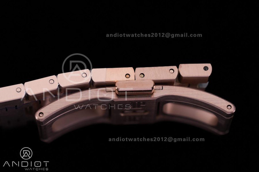 Royal Oak 41mm 15500 RG APSF  V3 Free Sprung 1:1 Best Edition Black Textured Dial On RG Bracelet Super Clone SA4302