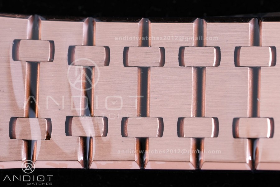 Royal Oak 41mm 15500 RG APSF  V3 Free Sprung 1:1 Best Edition Black Textured Dial On RG Bracelet Super Clone SA4302