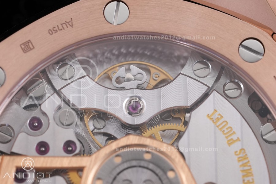 Royal Oak 41mm 15500 RG APSF  V3 Free Sprung 1:1 Best Edition Black Textured Dial On RG Bracelet Super Clone SA4302