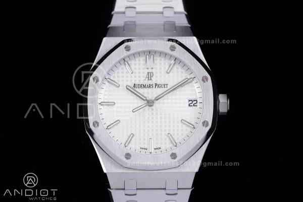 Royal Oak 15500 SS APSF 1:1 Best Edition White Dia...