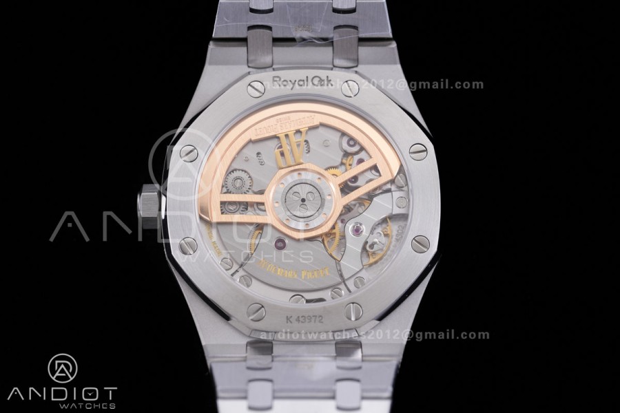 Royal Oak 15500 SS APSF 1:1 Best Edition White Dial on SS Bracelet SA4302 Super Clone V3 (Free Sprung)