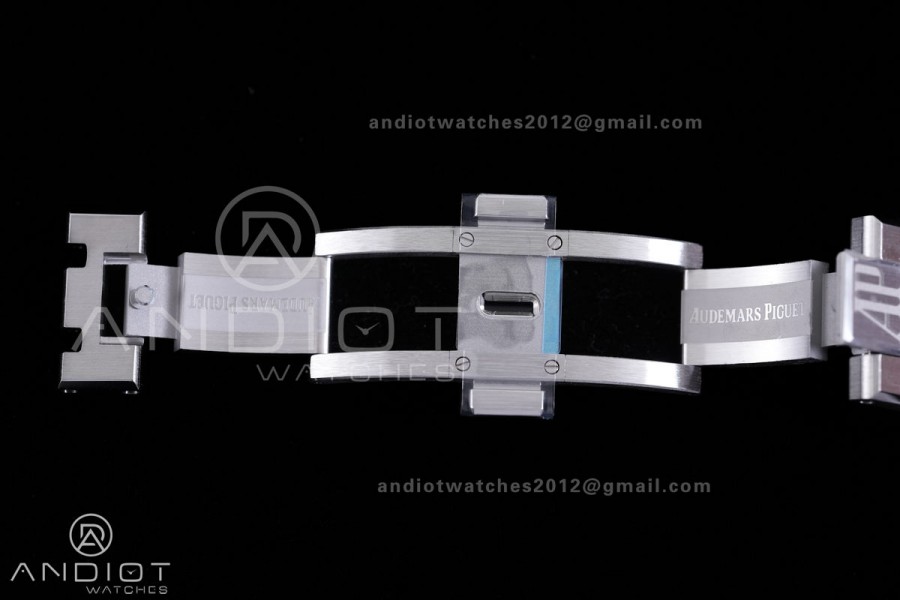 Royal Oak 15500 SS APSF 1:1 Best Edition Blue Dial on SS Bracelet SA4302 Super Clone V3 (Free Sprung)