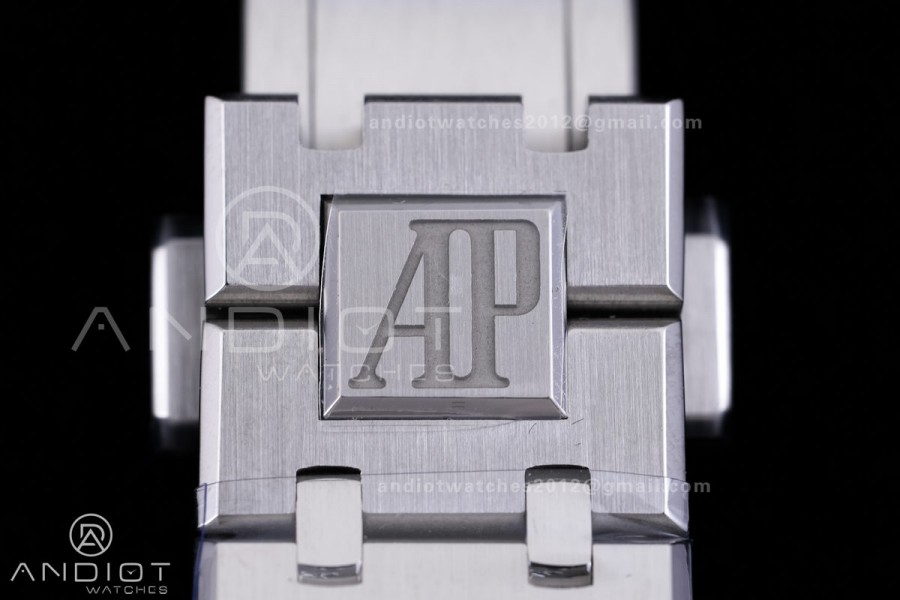 Royal Oak 15500 SS APSF 1:1 Best Edition Blue Dial on SS Bracelet SA4302 Super Clone V3 (Free Sprung)