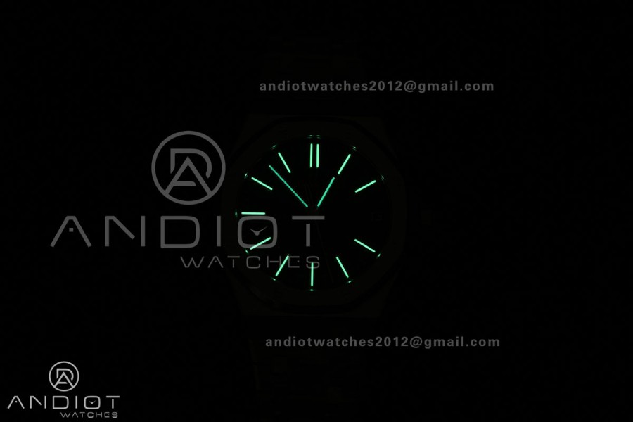 Royal Oak 15500 SS APSF 1:1 Best Edition Blue Dial on SS Bracelet SA4302 Super Clone V3 (Free Sprung)