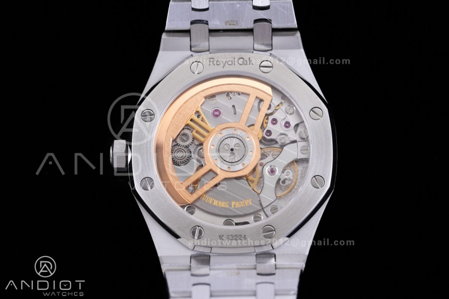 Royal Oak 15500 SS APSF 1:1 Best Edition Blue Dial on SS Bracelet SA4302 Super Clone V3 (Free Sprung)