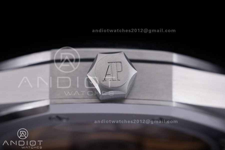 Royal Oak 15500 SS APSF 1:1 Best Edition Black Dial on SS Bracelet SA4302 Super Clone V3 (Free Sprung)