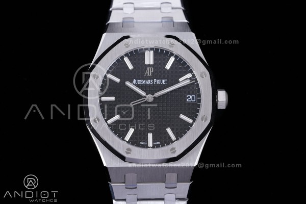 Royal Oak 15500 SS APSF 1:1 Best Edition Black Dia...