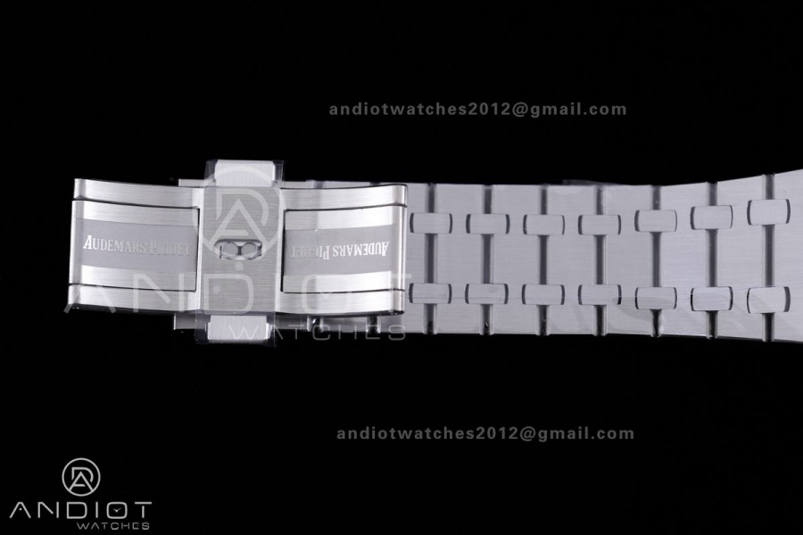 Royal Oak 41mm 15510 Free Sprung SS APSF  V3 1:1 Best Edition Green Textured Dial On SS Bracelet Super Clone SA4302 