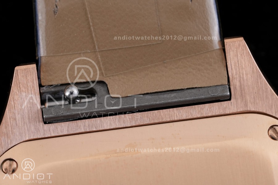 Santos Dumont 31.4mm RG AF 1:1 Best Edition Silver Dial on Blue Strap A157