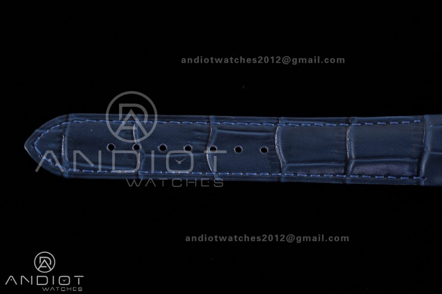 Santos Dumont 31.4mm RG AF 1:1 Best Edition Silver Dial on Blue Strap A157