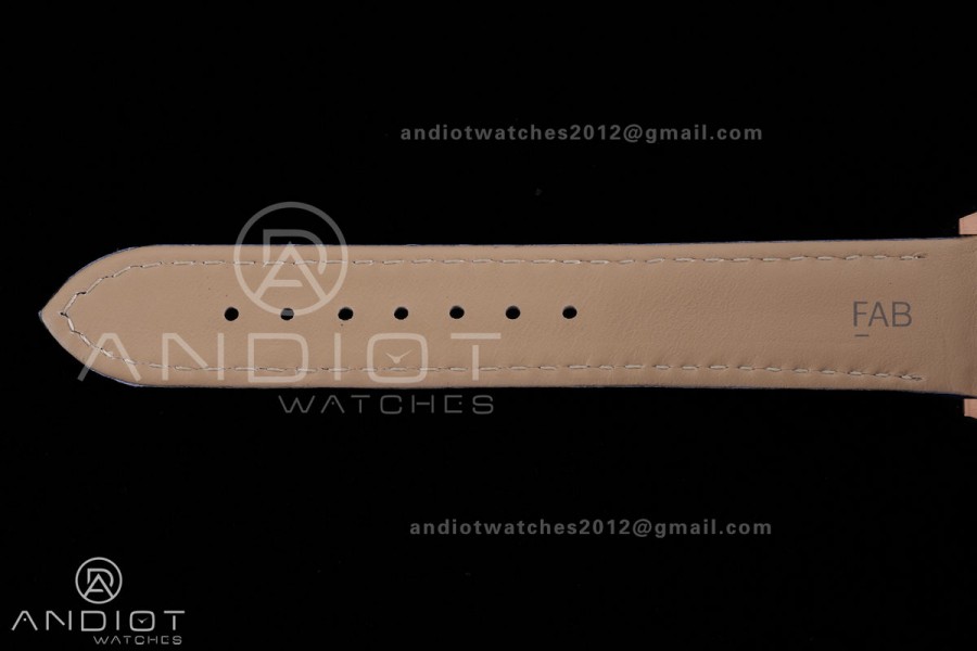 Santos Dumont 31.4mm RG AF 1:1 Best Edition Silver Dial on Blue Strap A157