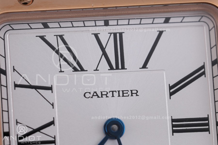 Santos Dumont 31.4mm RG AF 1:1 Best Edition Silver Dial on Blue Strap A157