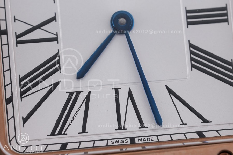 Santos Dumont 31.4mm RG AF 1:1 Best Edition Silver Dial on Blue Strap A157