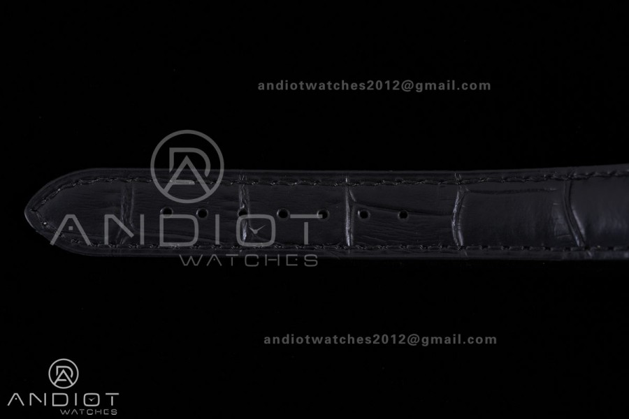 Santos Dumont 27.5mm RG AF 1:1 Best Edition Silver Dial on Black Strap A157