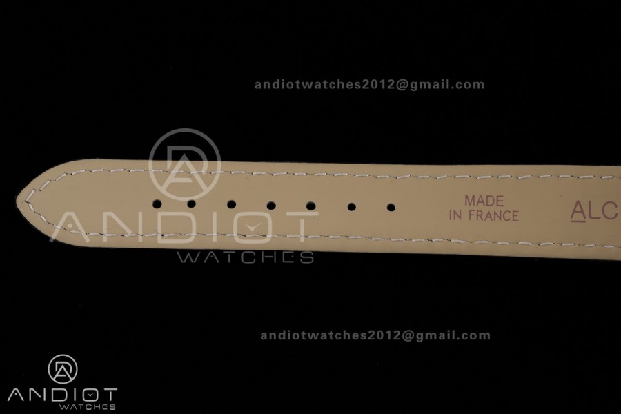 Santos Dumont 27.5mm RG AF 1:1 Best Edition Silver Dial on Black Strap A157