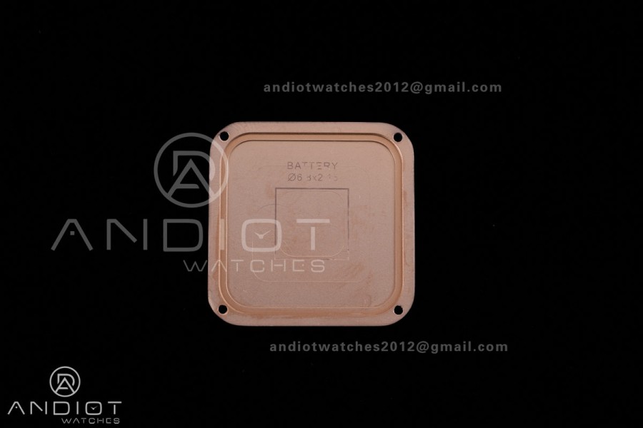 Santos Dumont 27.5mm RG AF 1:1 Best Edition Silver Dial on Black Strap A157