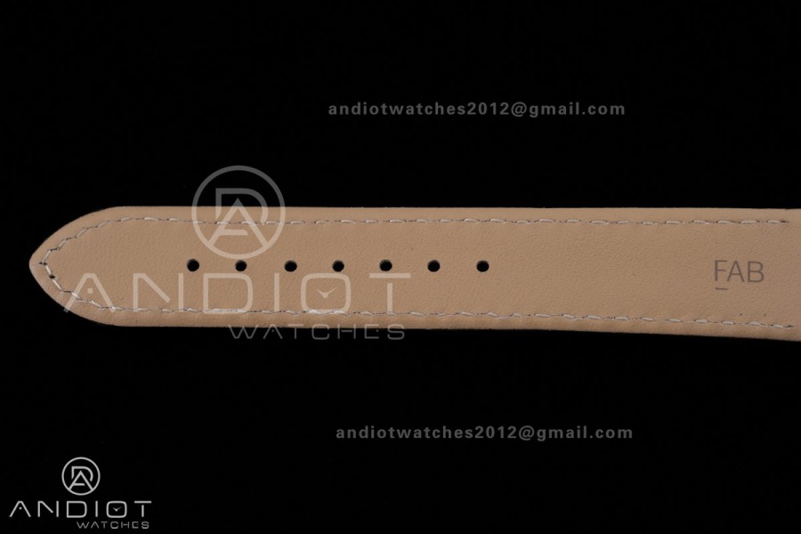 Santos Dumont 31.4mm YG AF 1:1 Best Edition Gray Dial YG Marker bezel on Gray Leather Strap Ronda Quartz