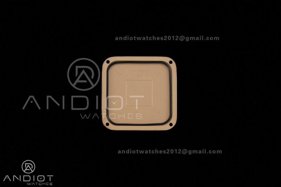 Santos Dumont 27.5mm YG AF 1:1 Best Edition Black Dial YG Marker on Black Leather Strap Ronda Quartz