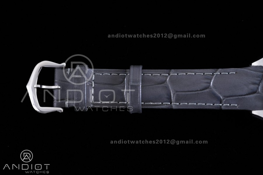 Santos Dumont 27.5mm SS AF 1:1 Best Edition YG Bezel Gray Dial YG Marker on Gray Leather Strap Ronda Quartz