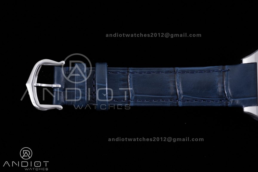 Santos Dumont 27.5mm SS/RG AF 1:1 Best Edition Silver Dial on Blue Strap A157