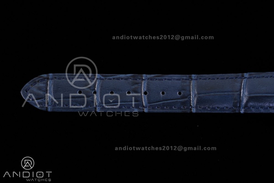 Santos Dumont 27.5mm SS/RG AF 1:1 Best Edition Silver Dial on Blue Strap A157