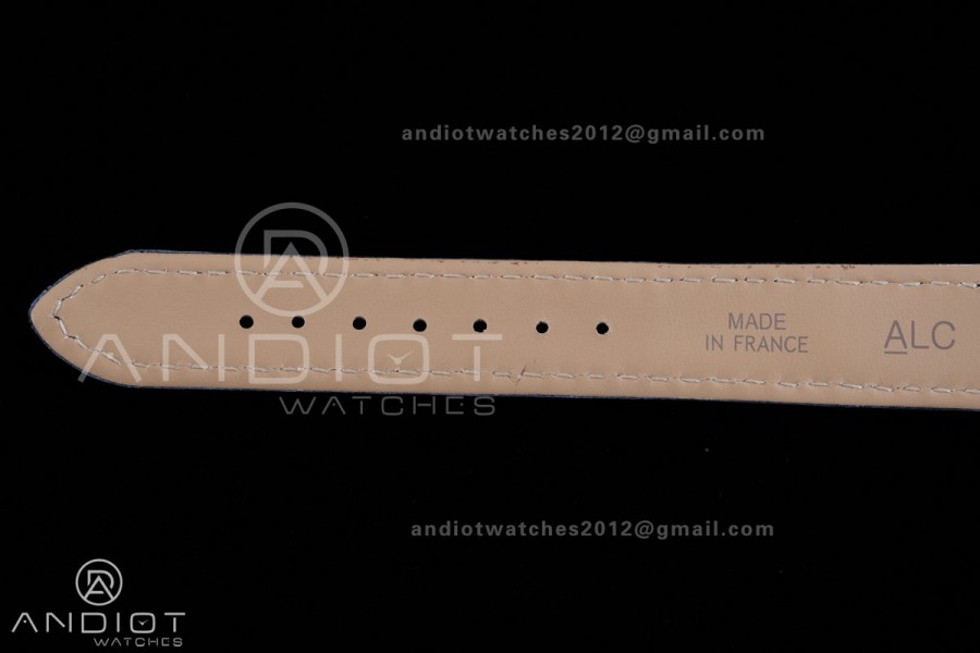 Santos Dumont 27.5mm SS/RG AF 1:1 Best Edition Silver Dial on Blue Strap A157