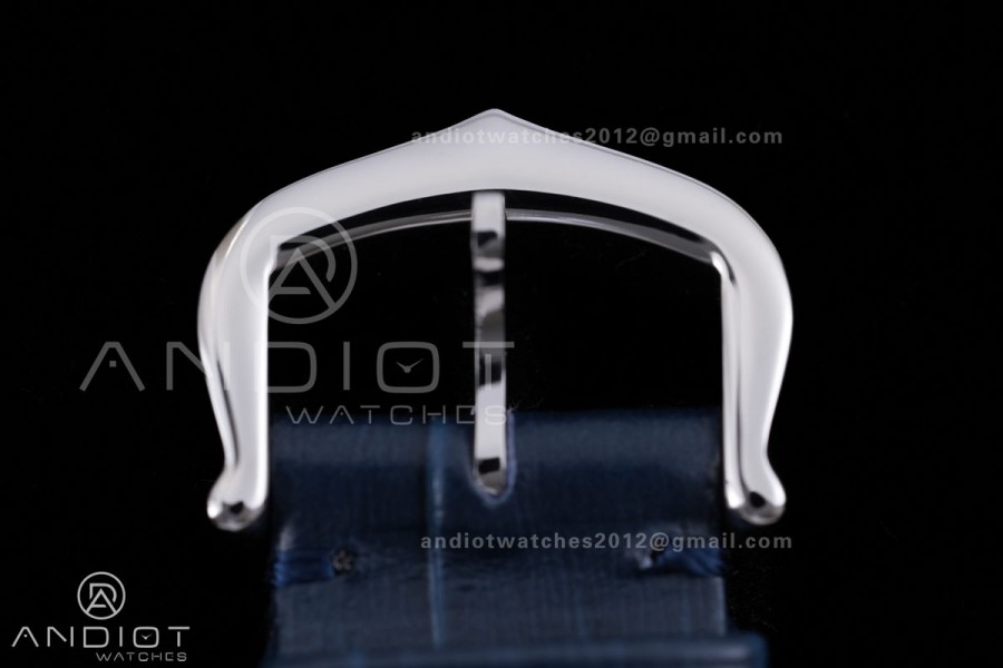 Santos Dumont 27.5mm SS/RG AF 1:1 Best Edition Silver Dial on Blue Strap A157