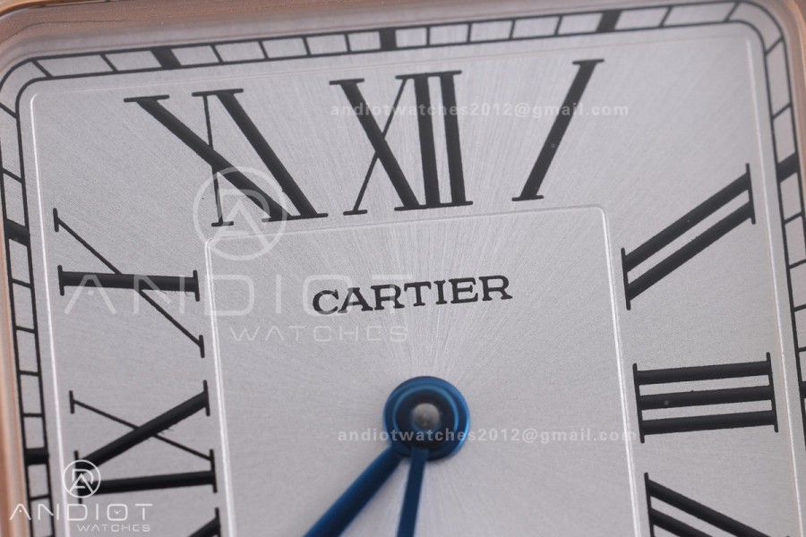 Santos Dumont 27.5mm SS/RG AF 1:1 Best Edition Silver Dial on Blue Strap A157