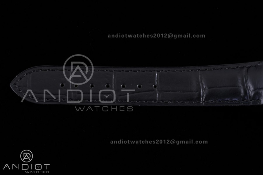 Santos Dumont 31.4mm SS/RG AF 1:1 Best Edition Silver Dial on Black Strap A157