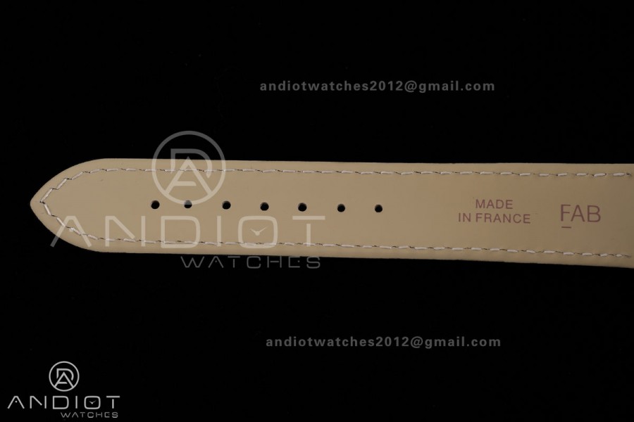 Santos Dumont 31.4mm SS/RG AF 1:1 Best Edition Silver Dial on Black Strap A157