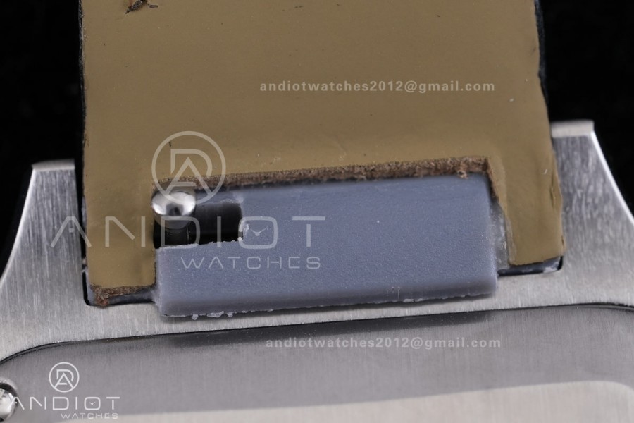 Santos Dumont 27.5mm SS AF 1:1 Best Edition YG Bezel Black Dial on Black Leather Strap Ronda Quartz