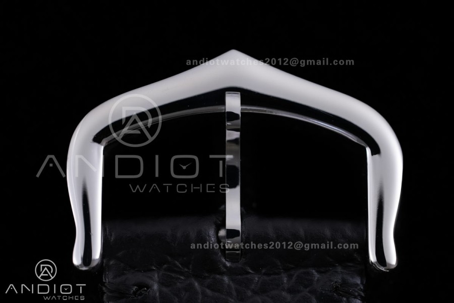 Santos Dumont 31.4mm SS AF 1:1 Best Edition Silver Dial on Black Leather Strap A157