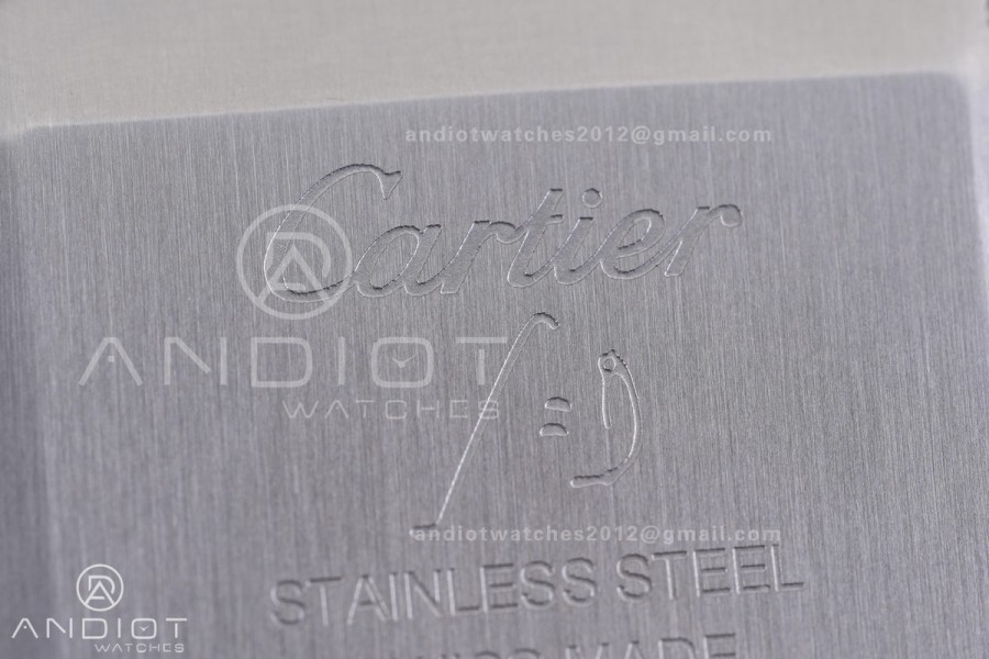 Santos Dumont 31.4mm SS AF 1:1 Best Edition Silver Dial on Black Leather Strap A157