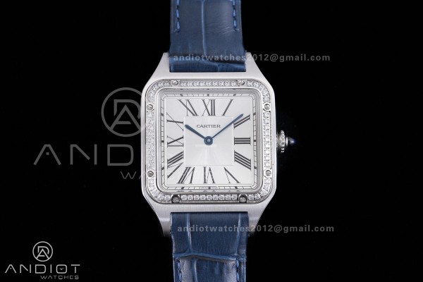 Santos Dumont 31.4mm AF 1:1 Best Edition Silver Di...
