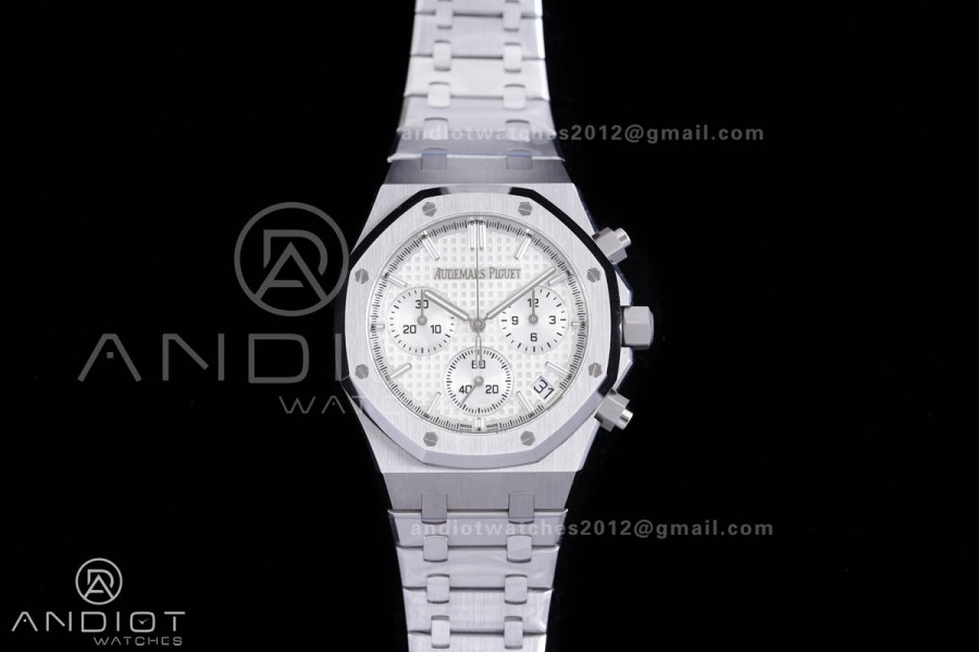 Royal Oak Chrono 26240 SS V2 APSF 1:1 Best Edition Silver Dial on SS Bracelet SA4401 Super Clone (Free Sprung)