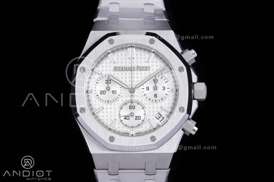 Royal Oak Chrono 26240 SS V2 APSF 1:1 Best Edition Silver Dial on SS Bracelet SA4401 Super Clone (Free Sprung)