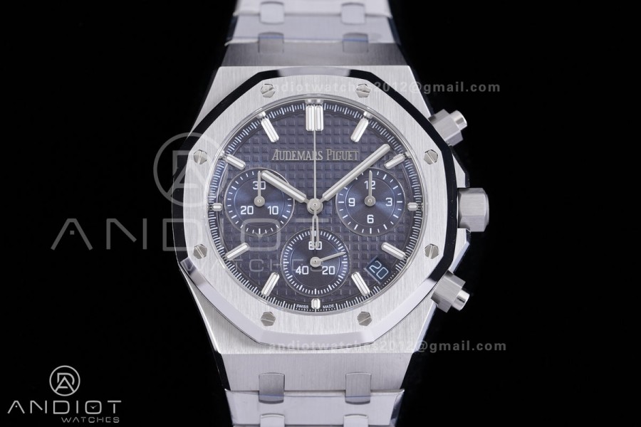Royal Oak Chrono 26240 SS V2 APSF 1:1 Best Edition Blue Dial on SS Bracelet SA4401 Super Clone (Free Sprung)