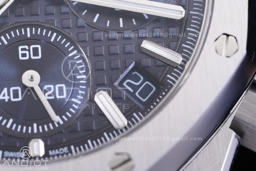 Royal Oak Chrono 26240 SS V2 APSF 1:1 Best Edition Blue Dial on SS Bracelet SA4401 Super Clone (Free Sprung)
