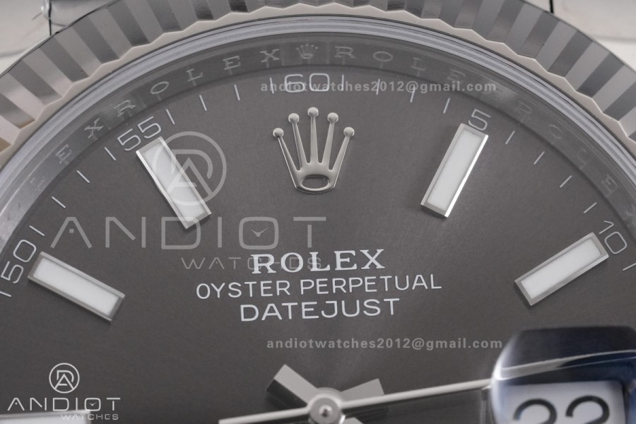 DateJust 41 126334 ARF 1:1 Best Edition 904L Steel Gray Dial on Oyster Bracelet DD3235
