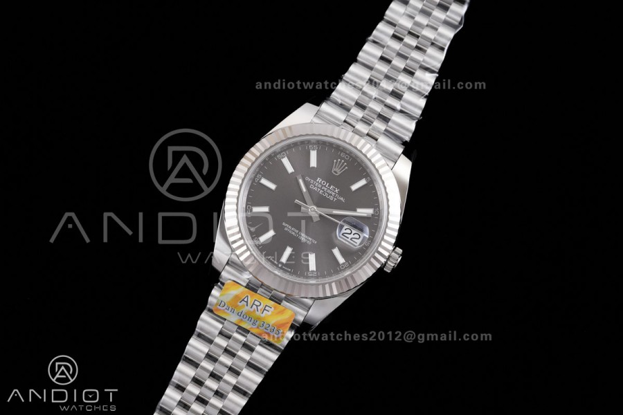 DateJust 41 126334 ARF 1:1 Best Edition 904L Steel Gray Stick Dial on Jubilee Bracelet DD3235