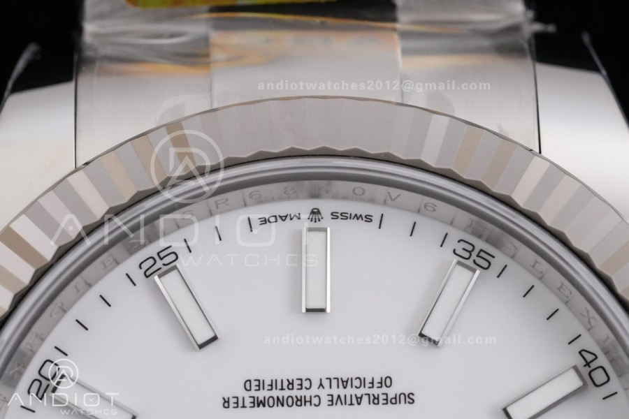 DateJust 41 126334 ARF 1:1 Best Edition 904L Steel White Stick Dial on Oyster Bracelet DD3235