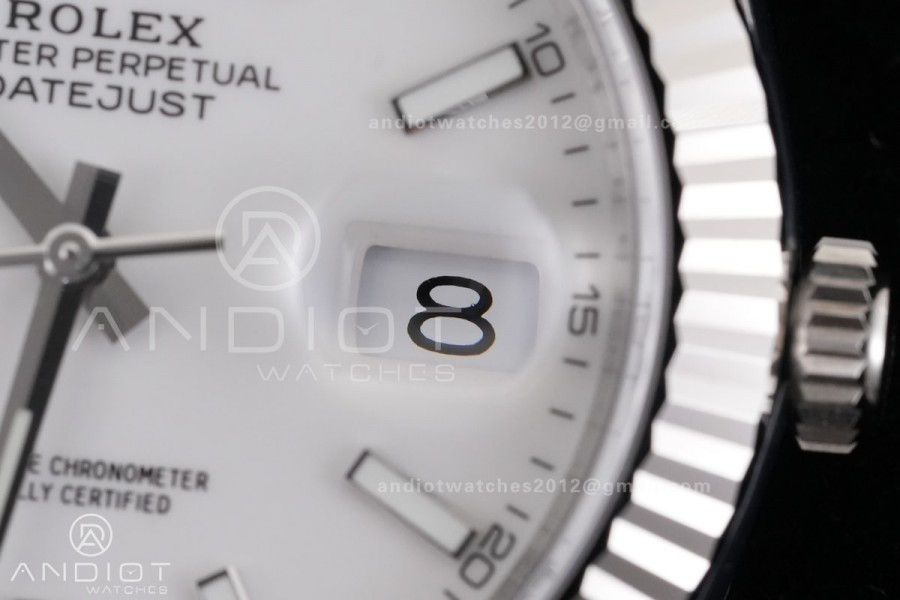 DateJust 41 126334 ARF 1:1 Best Edition 904L Steel White Stick Dial on Oyster Bracelet DD3235