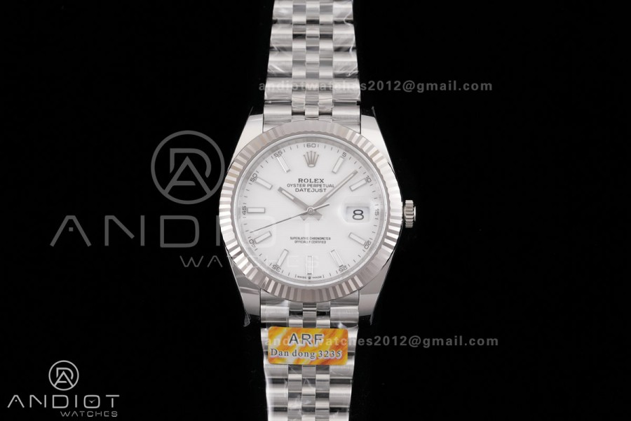 DateJust 41 126334 ARF 1:1 Best Edition 904L Steel White Stick Dial on Jubilee Bracelet DD3235