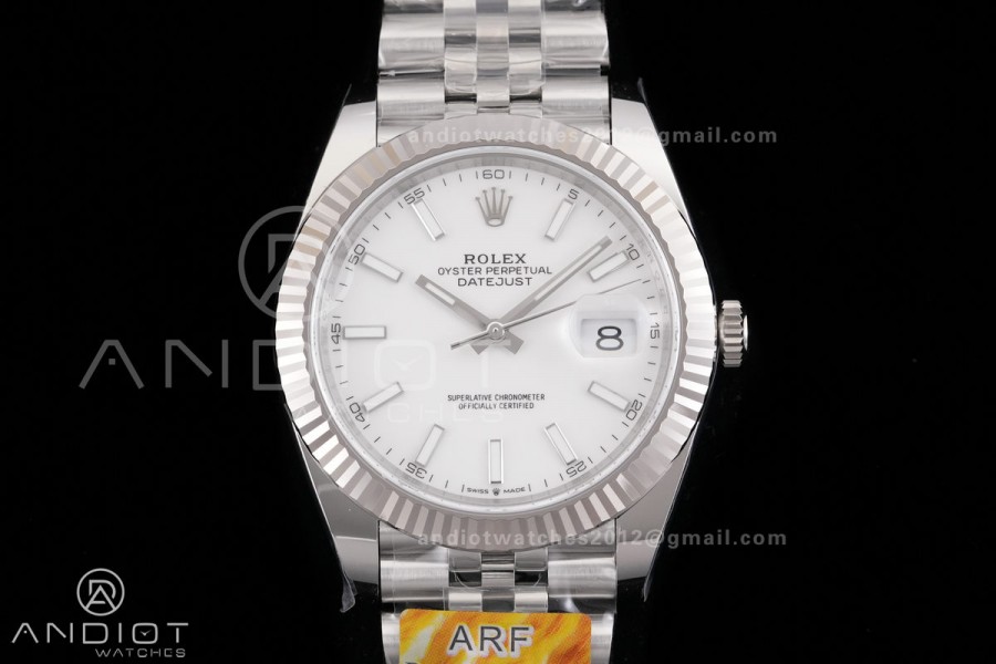 DateJust 41 126334 ARF 1:1 Best Edition 904L Steel White Stick Dial on Jubilee Bracelet DD3235