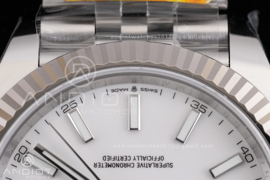 DateJust 41 126334 ARF 1:1 Best Edition 904L Steel White Stick Dial on Jubilee Bracelet DD3235